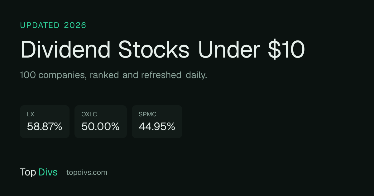 Dividend Stocks Under $10 a Share — TopDivs